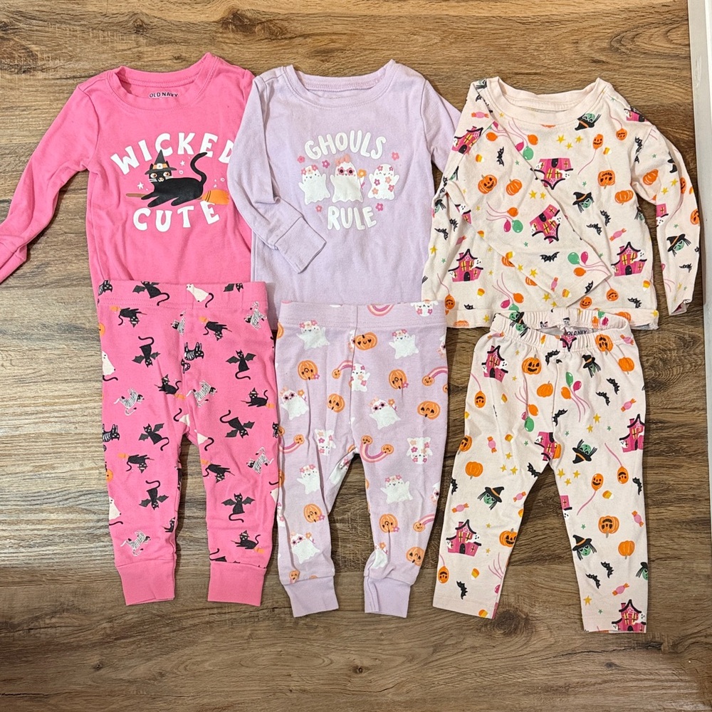Old Navy Kids Halloween Pajama Sets- Pink, Purple, Cream